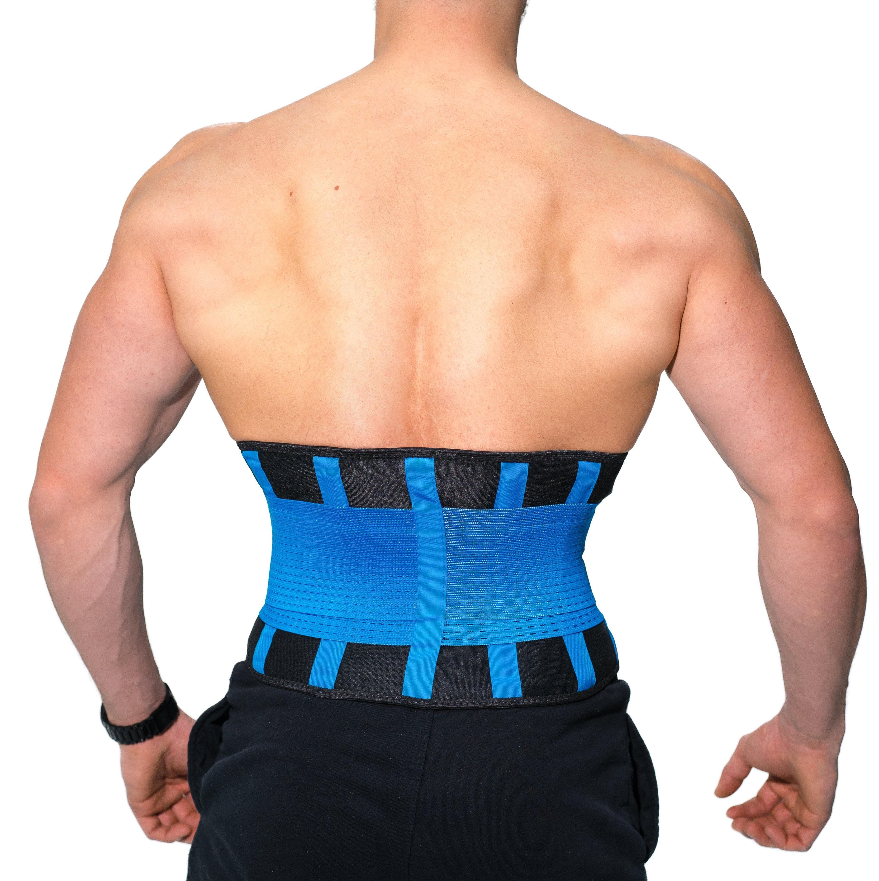 Man modeling the Redge Fit Waist Shaper Size Chart: Size Waistline (Inches) Width (Inches) XS 31.5 8.8 S 35.5 8.8 M 39.5 8.8 L 43.5 8.8 XL 47 8.8 XXL 51 8.8 Available at https://www.getredge.com/products/redge-waist-shaper-sweat-belt