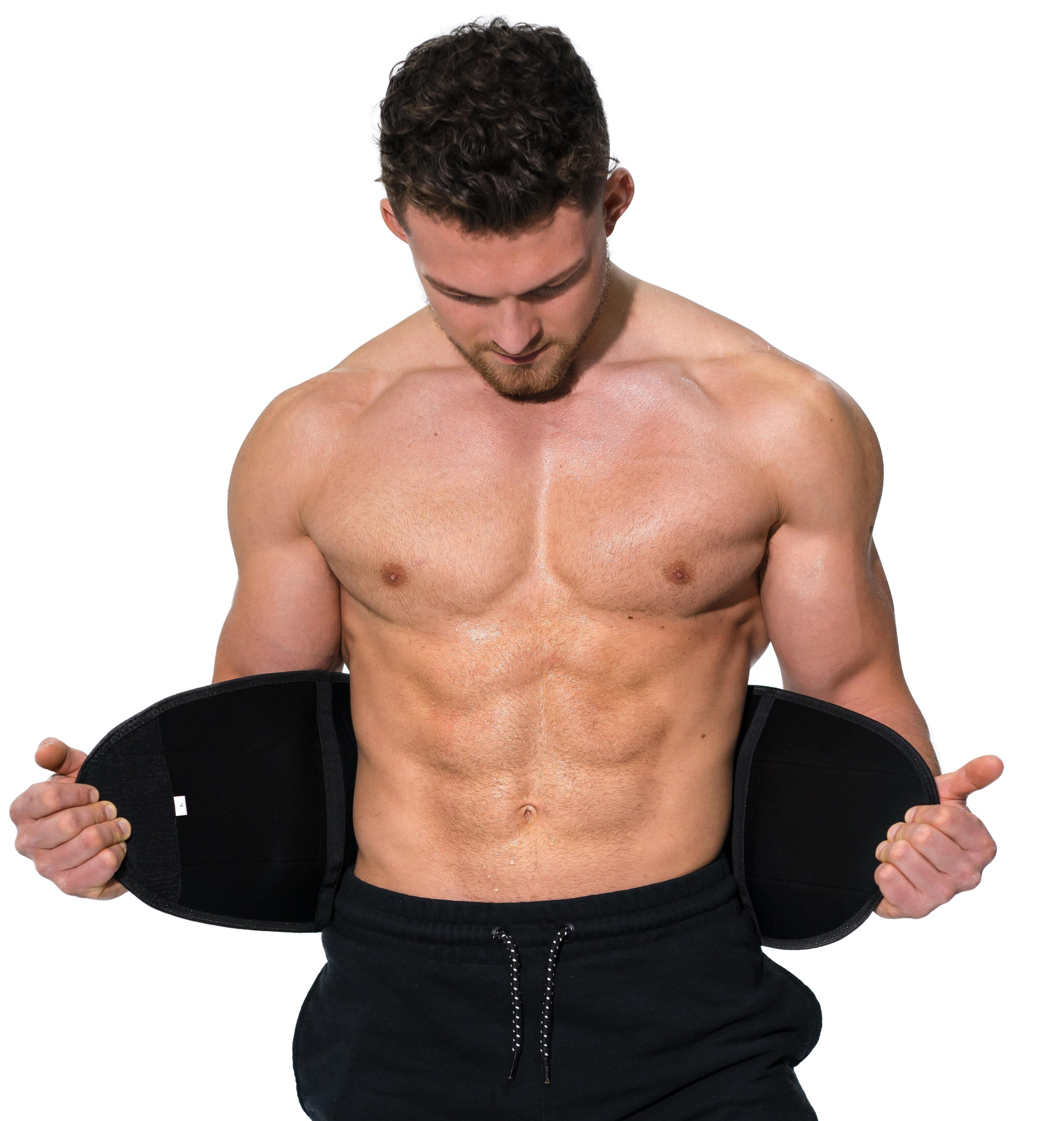 Man modeling the Redge Fit Core Focus Sweat Belt Available at https://www.getredge.com/products/core-focus-all-in-one-pack