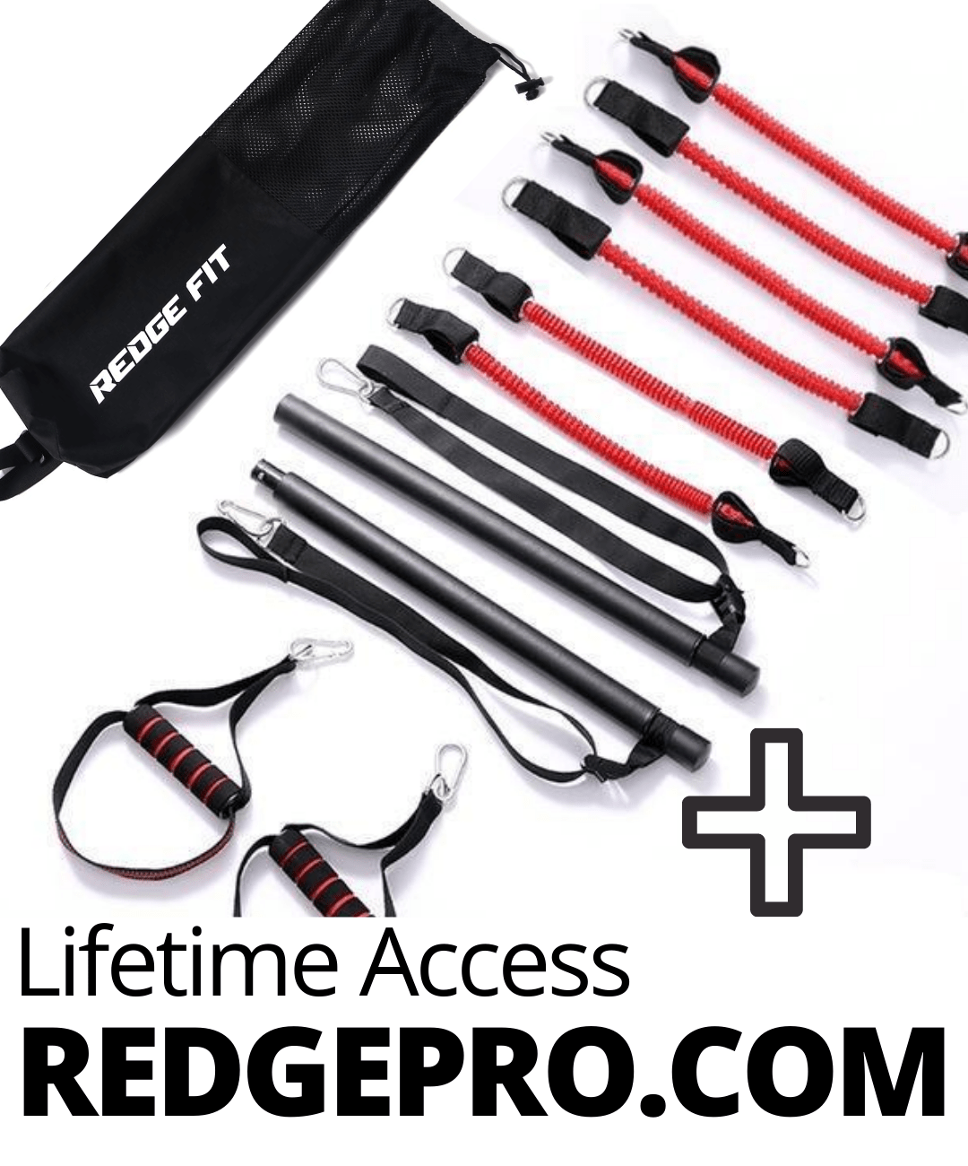 Redge Portable All-in-one Gym System is a retractable bodybuilding bar fitted with durable adjustable resistance bands attached at both ends. Each band provides 30Lb of resistance 6 Bands provide a total of 180Lb of resistance 4 Bands provide a total of 120Lb of resistance. At 3.5lbs. in weight and 40 inches in length, the Redge Portable All-In-One Gym System is perfect for on-the-go workouts